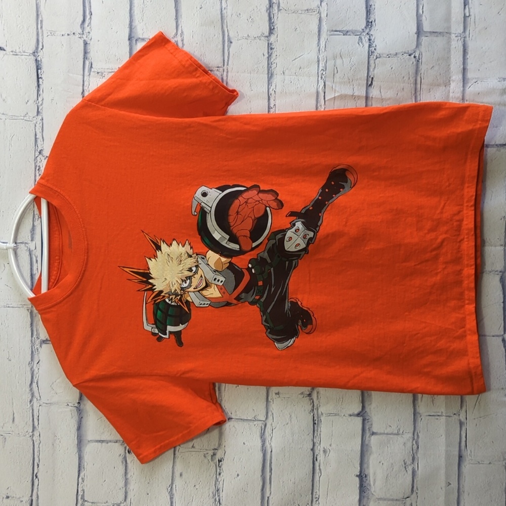 My Hero Academia Katsuki Bakugo Orange T Shirt Men's Size Small
